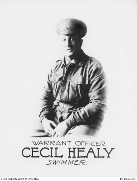 Il nuotatore australiano Cecil Patrick Healy, ucciso sul fronte il 29 agosto 1918. Vincitore della medaglia d’oro nei 200 sl ai Giochi di Stoccolma 1912, secondo nei 100 sl battuto dal fenomenale Kahanamoku. (Australian War Memorial)